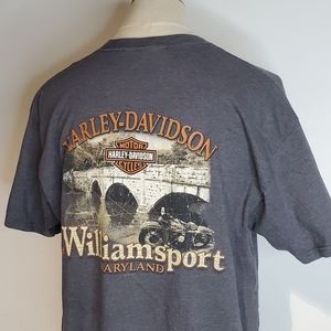 Harley Davidson Gray Pocket Graphic T Shirt Willia